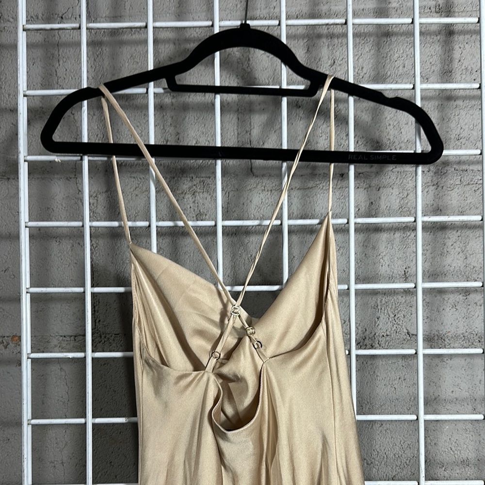 Show me your mumu Tuscany Maxi Slip Dress Elegant Evening wedding champagne - Picture 5 of 5
